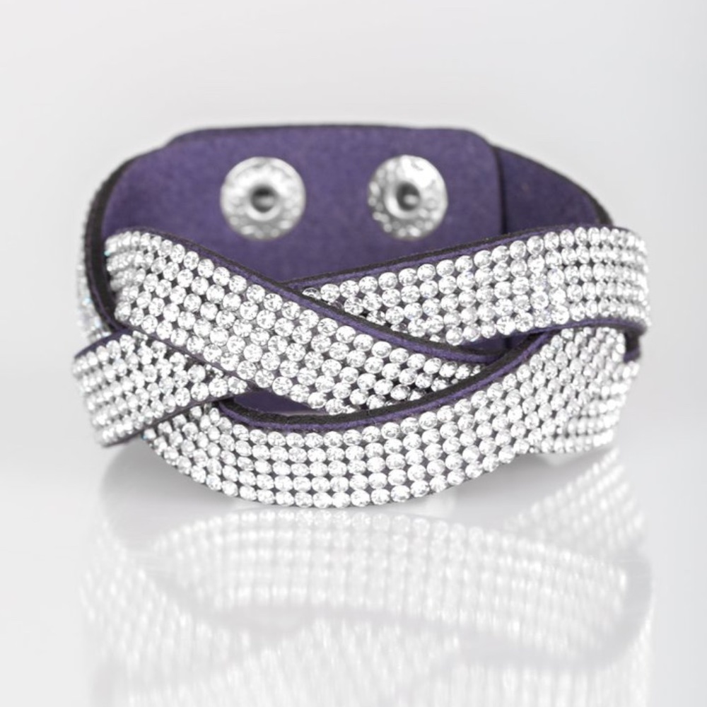 Braided Blue Sued Snap Bracelet